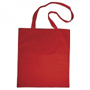 Cotton bag with long handles red