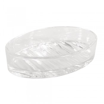 Glass soap dish, 13x9x3cm, with grooves