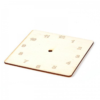 Wooden clock basis - square / Arabic numerals